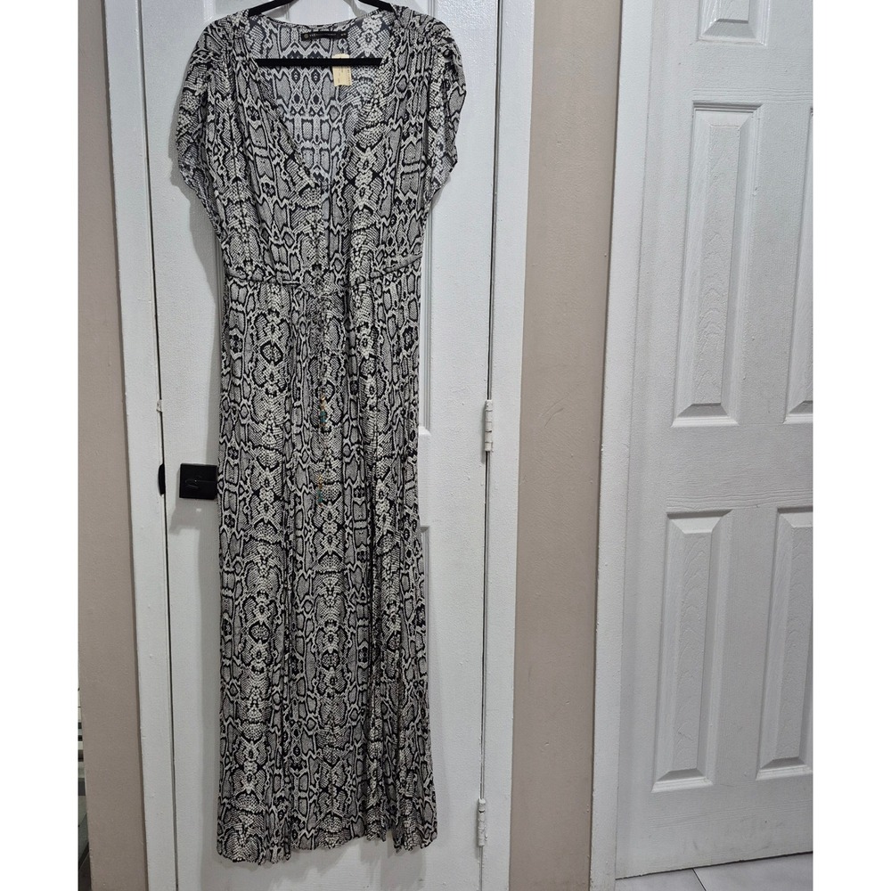 Vix Paula Hermanny Snakeskin Print Maxi Dress Resort Wear M-M - Picture 2 of 13